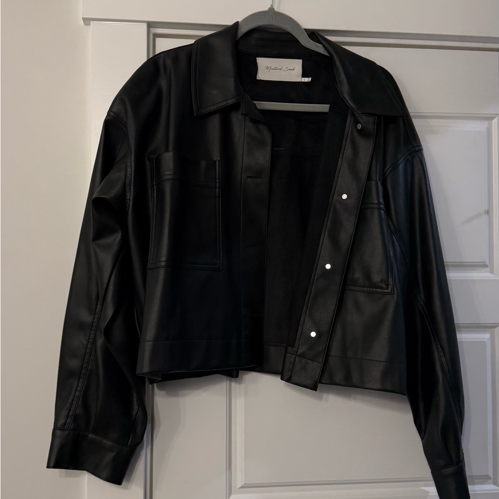 Mustard Seed Black Leather Jacket